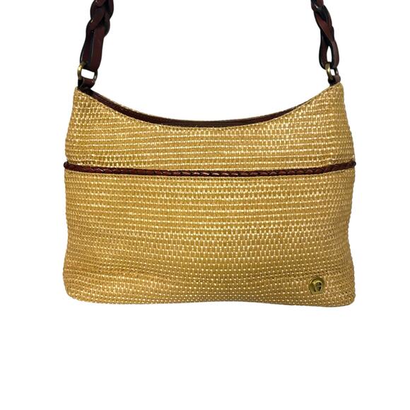 Etienne Aigner Vintage Woven Straw Leather Bag Shoulder Handbag Purse 80s 90s - Picture 6 of 14